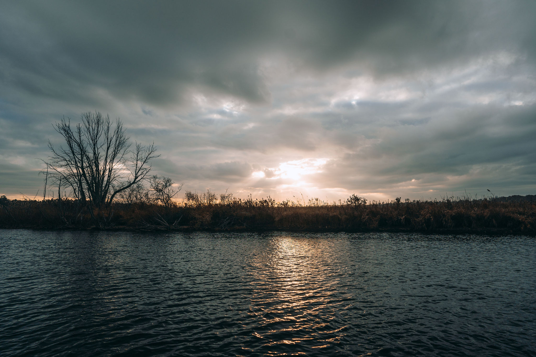 Sunset over a Pacific Northwest river